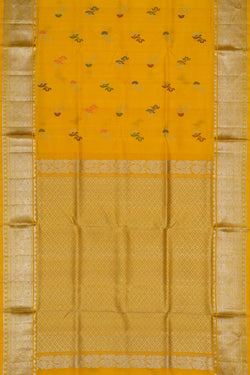 Image of Venkatagiri Silk Yellow Saree