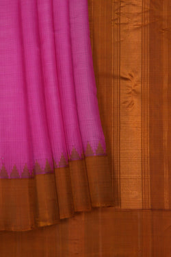 Image of Gadwal Cotton Pink Saree