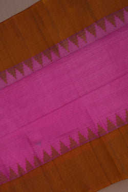 Image of Gadwal Cotton Pink Saree