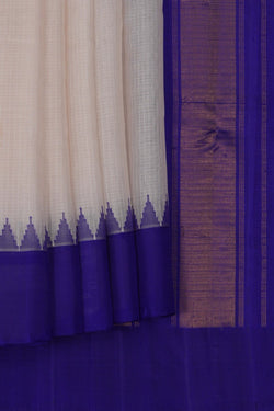 Image of Gadwal Cotton White Saree