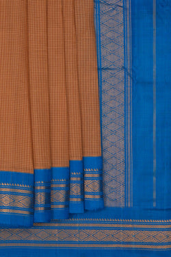 Image of Gadwal Cotton Beige Saree