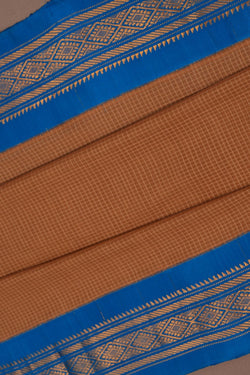 Image of Gadwal Cotton Beige Saree