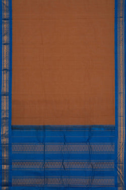 Image of Gadwal Cotton Beige Saree