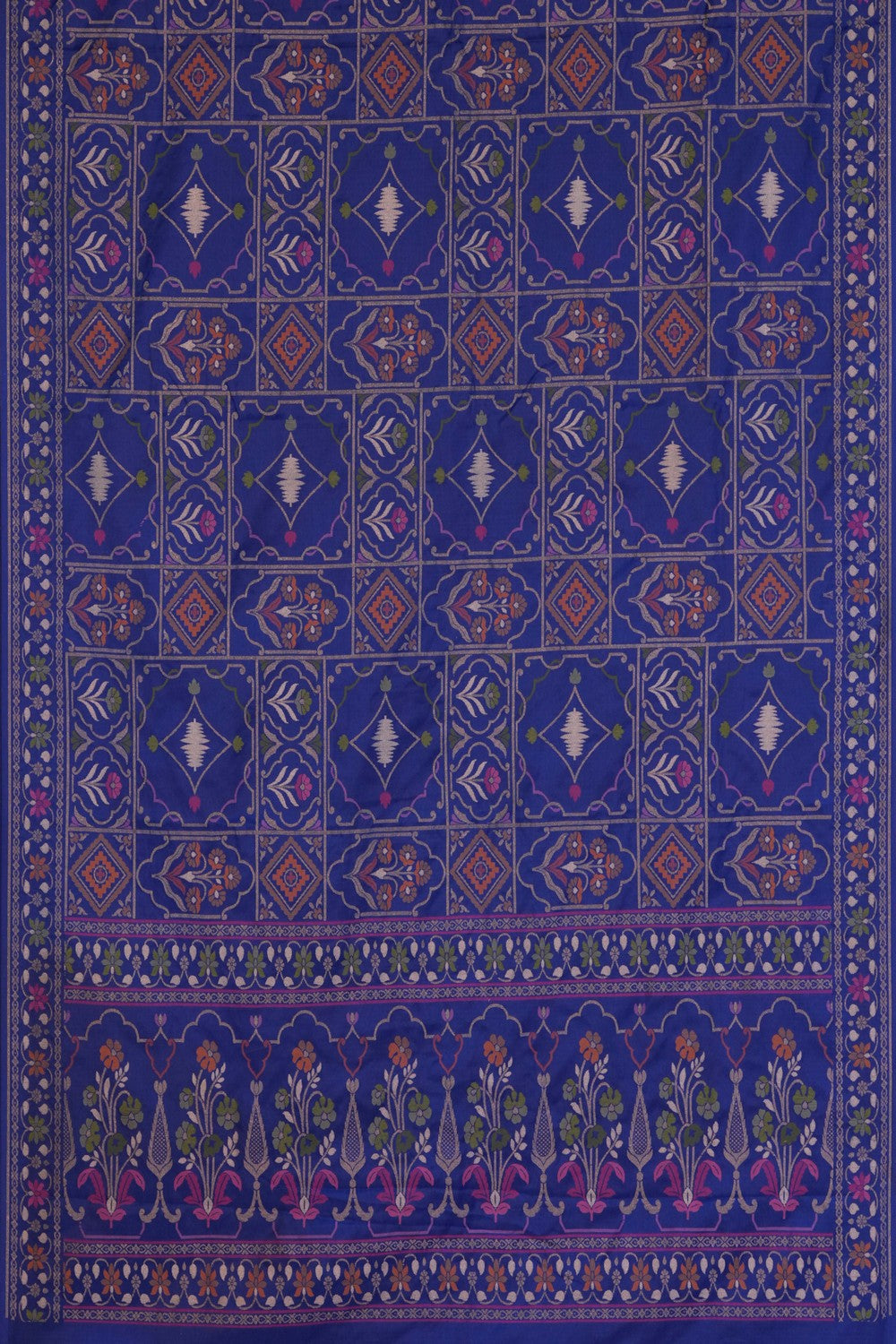 Image of Banarasi Rangkat Brocade Indigo Blue Saree