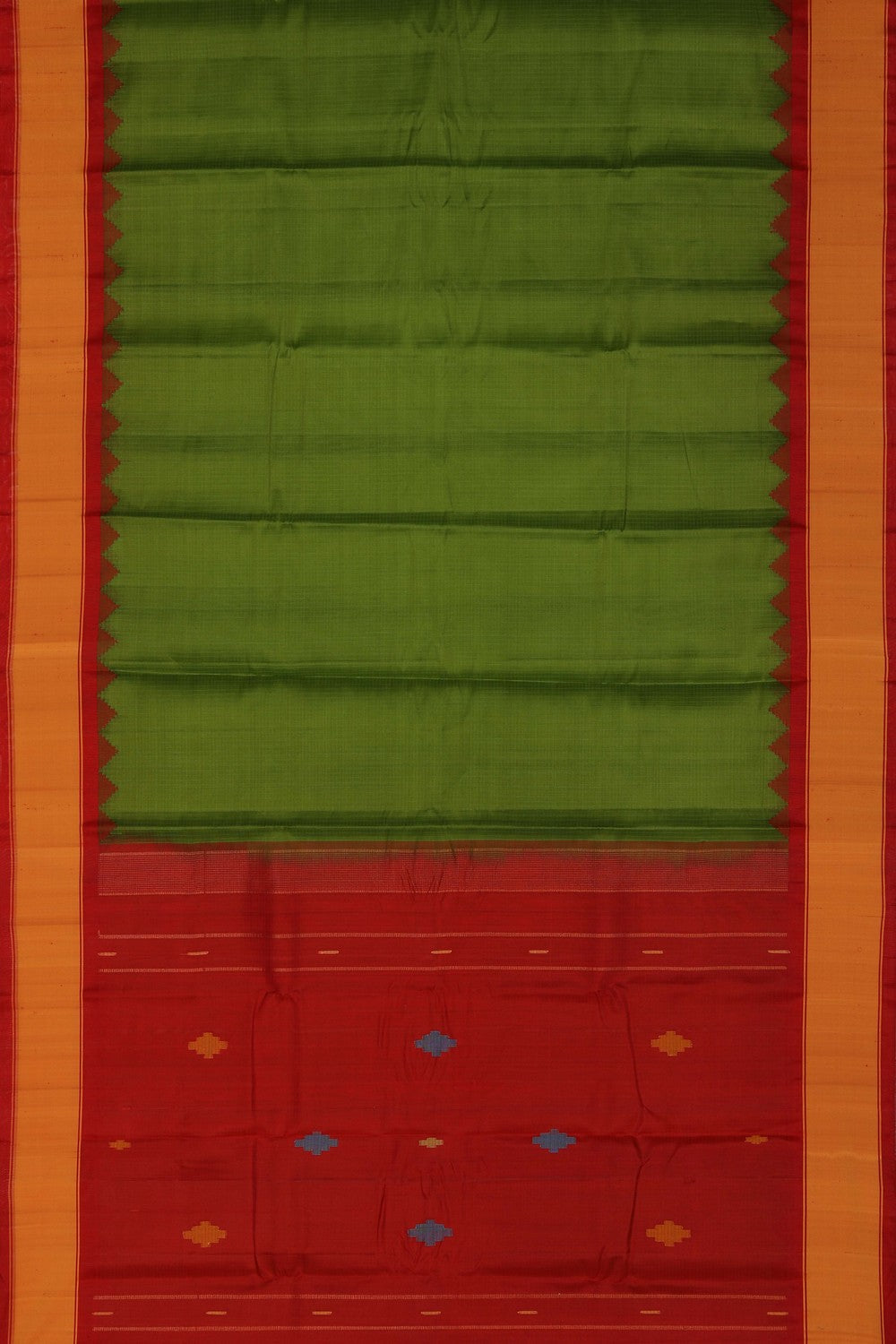 Image of Gadwal Cotton Green Saree