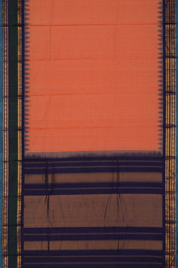 Image of Gadwal Cotton Peach Saree