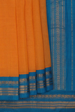 Image of Gadwal Cotton Yellow Saree
