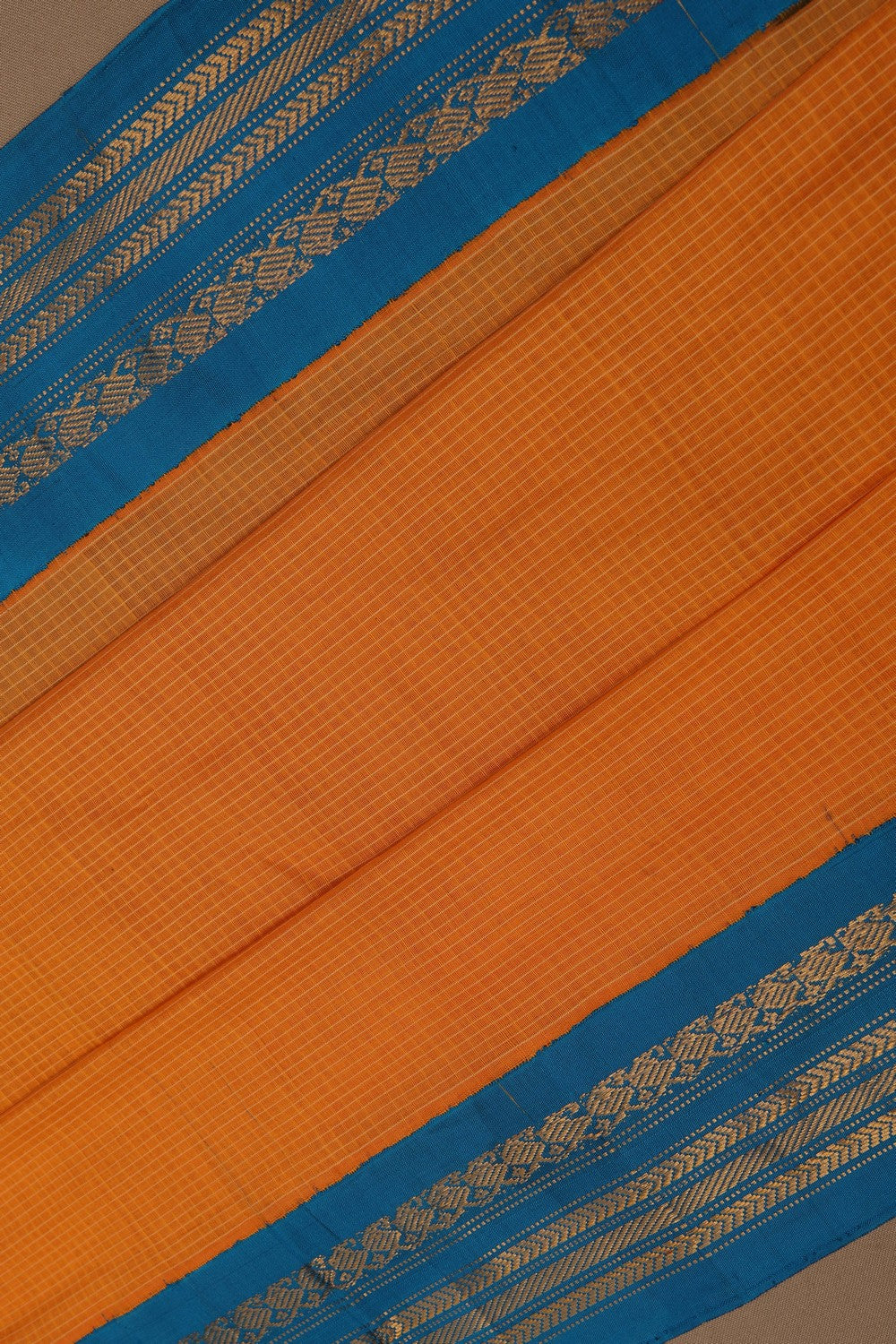 Image of Gadwal Cotton Yellow Saree