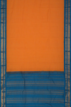 Image of Gadwal Cotton Yellow Saree