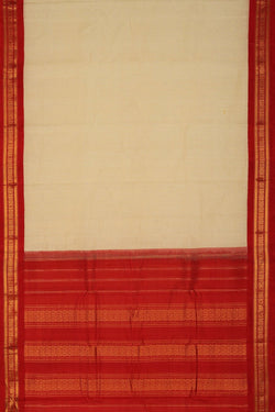 Image of Gadwal Cotton Cream Saree