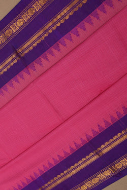 Image of Gadwal Cotton Pink Saree