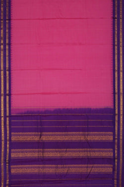Image of Gadwal Cotton Pink Saree