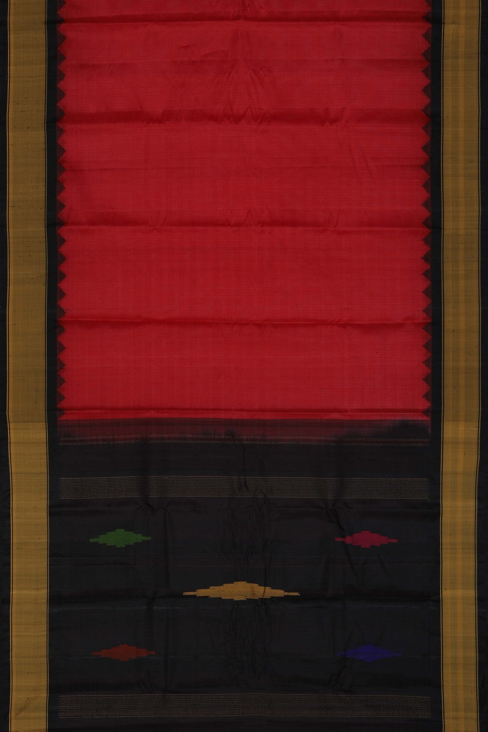 Image of Gadwal Cotton Red Saree