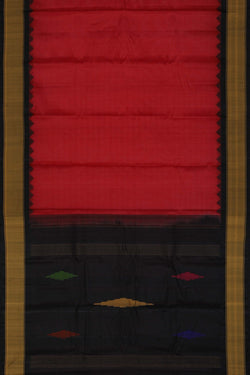Image of Gadwal Cotton Red Saree