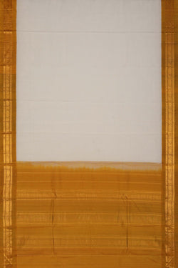Image of Gadwal Cotton White Saree