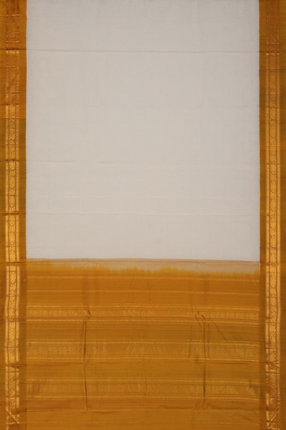 Gadwal Cotton White Saree