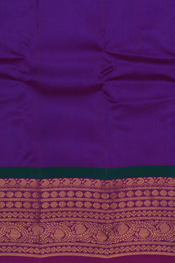 Image of Gadwal Peacock Blue Saree
