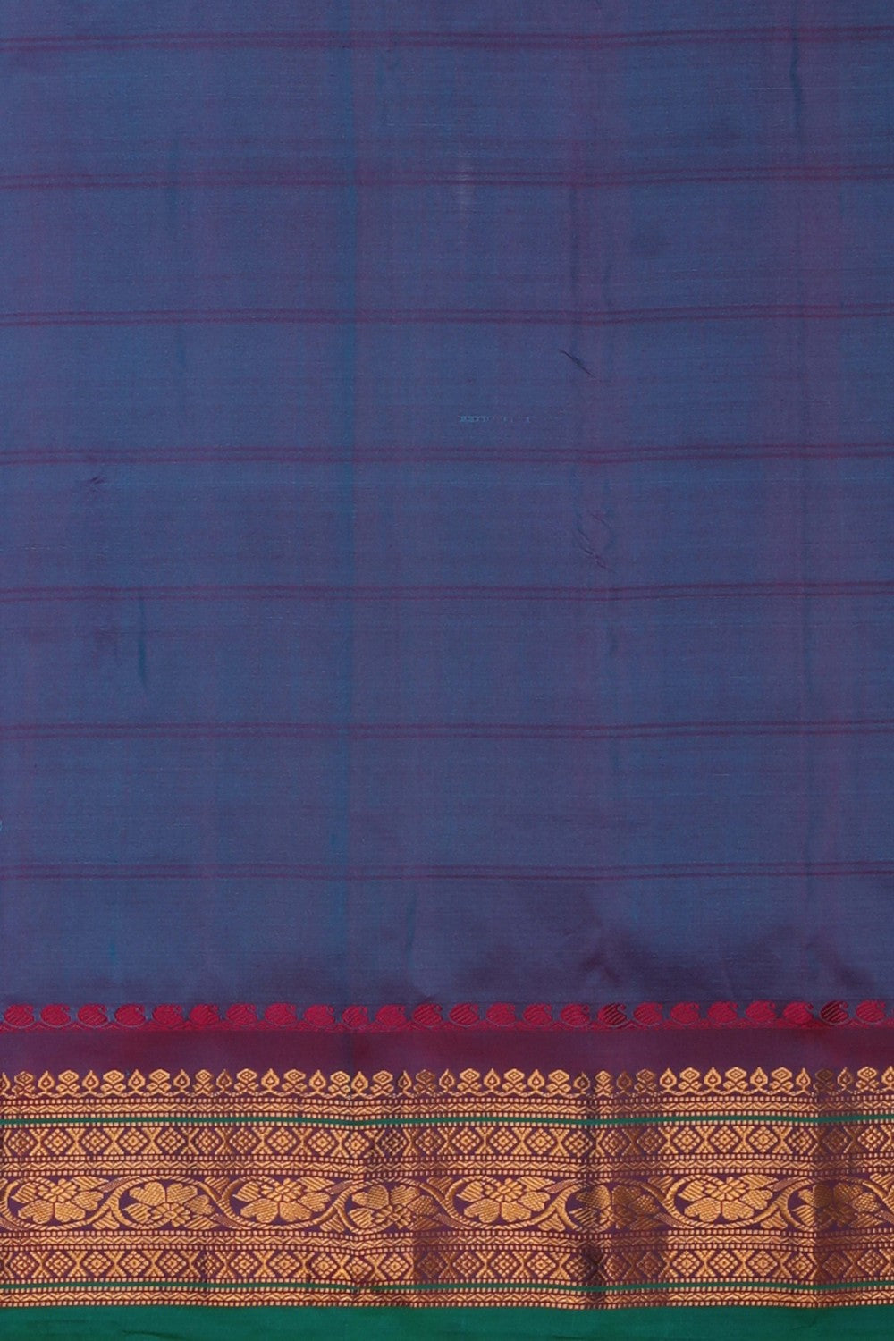 Image of Gadwal Cotton Silk Blue Saree