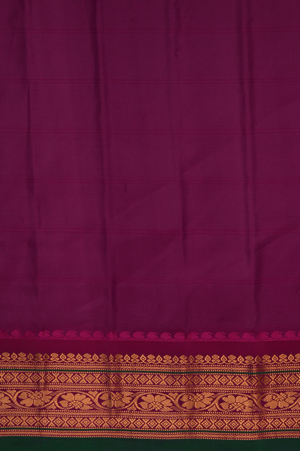 Gadwal Cotton Silk Green Saree