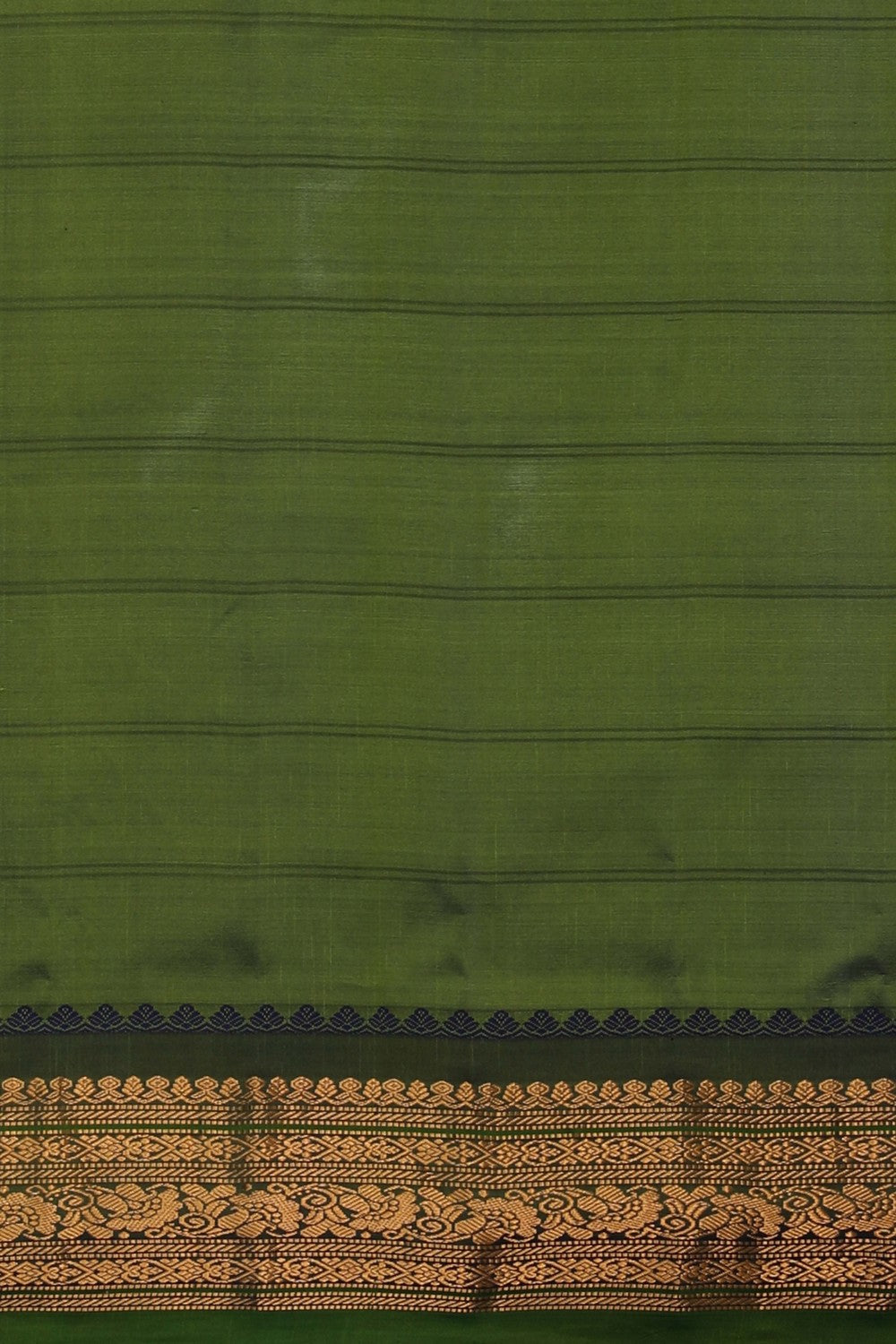 Gadwal Cotton Silk Green Saree