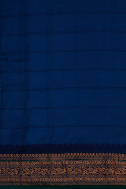Image of Gadwal Cotton Silk Blue Saree