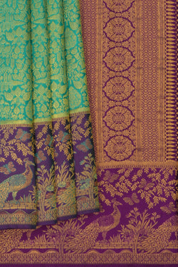 Image of Kanchipattu Brocade Sea Green Saree