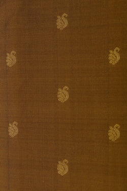 Image of Gadwal Silk Brown Saree