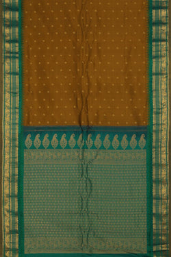 Image of Gadwal Silk Brown Saree