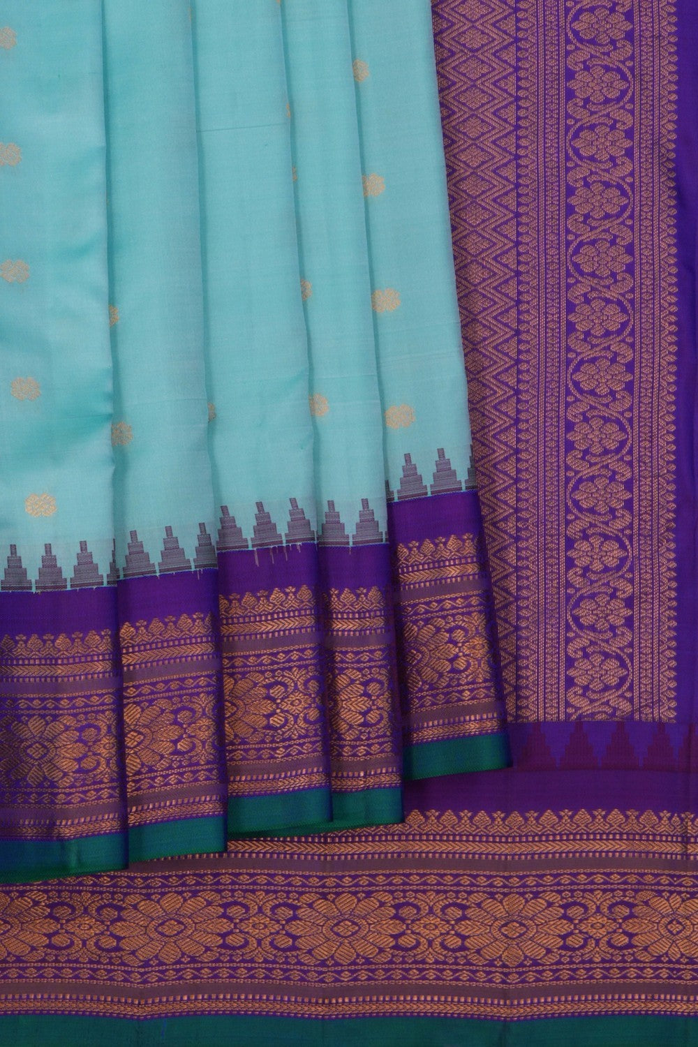 Gadwal Silk Ice Blue Saree