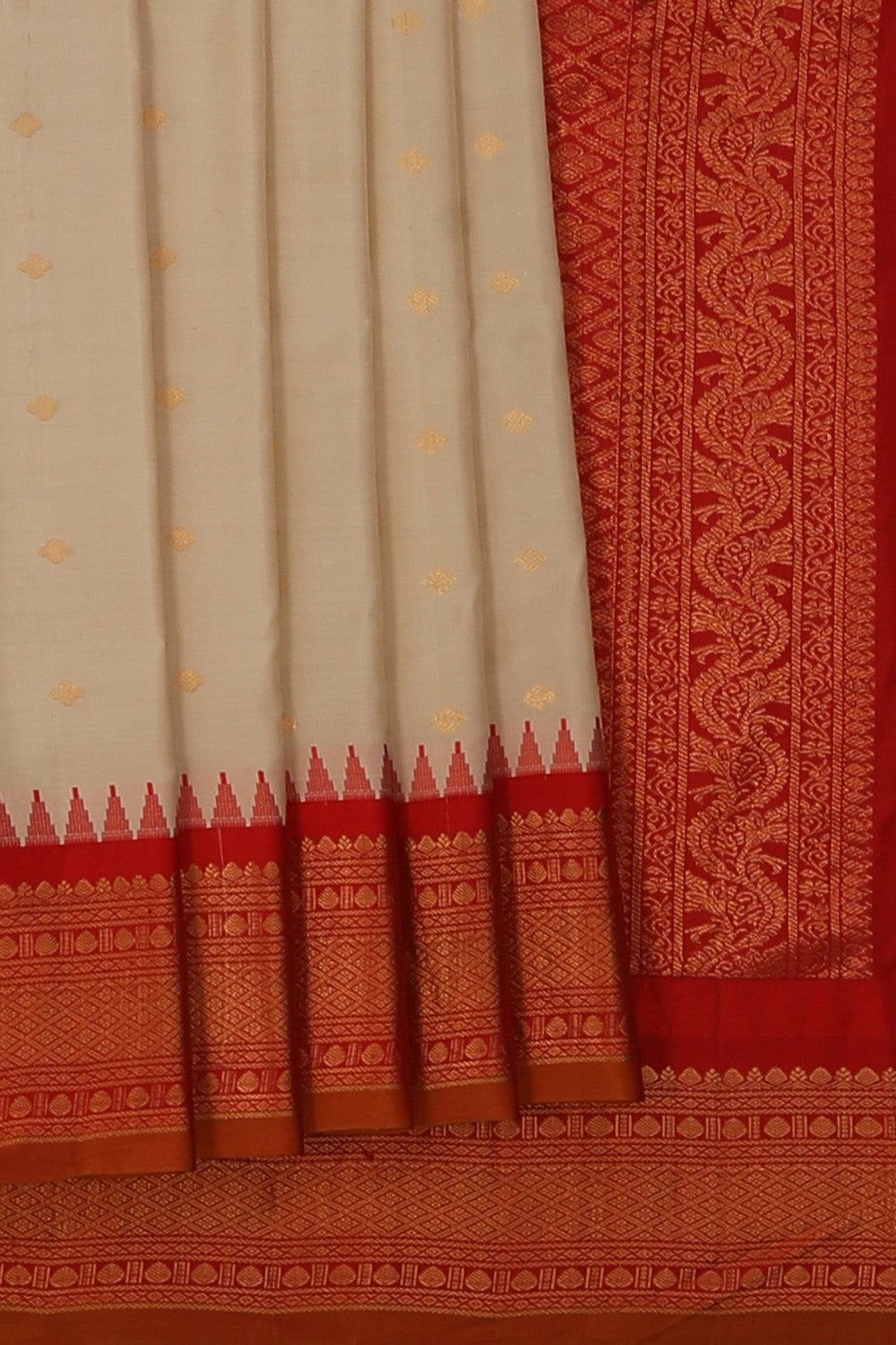 Gadwal Silk Off White Saree