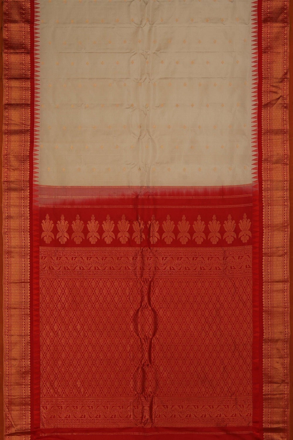 Gadwal Silk Off White Saree