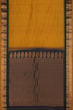 Image of Gadwal Silk Fenugreek Mustard Saree
