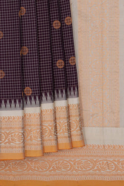 Image of Gadwal Silk Purple Saree