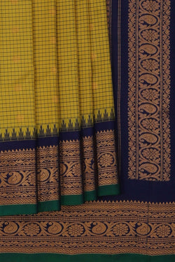 Image of Gadwal Silk Spring Green Saree