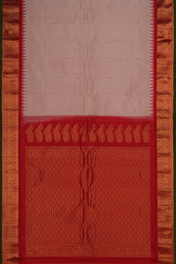 Image of Gadwal Silk Off-White Saree