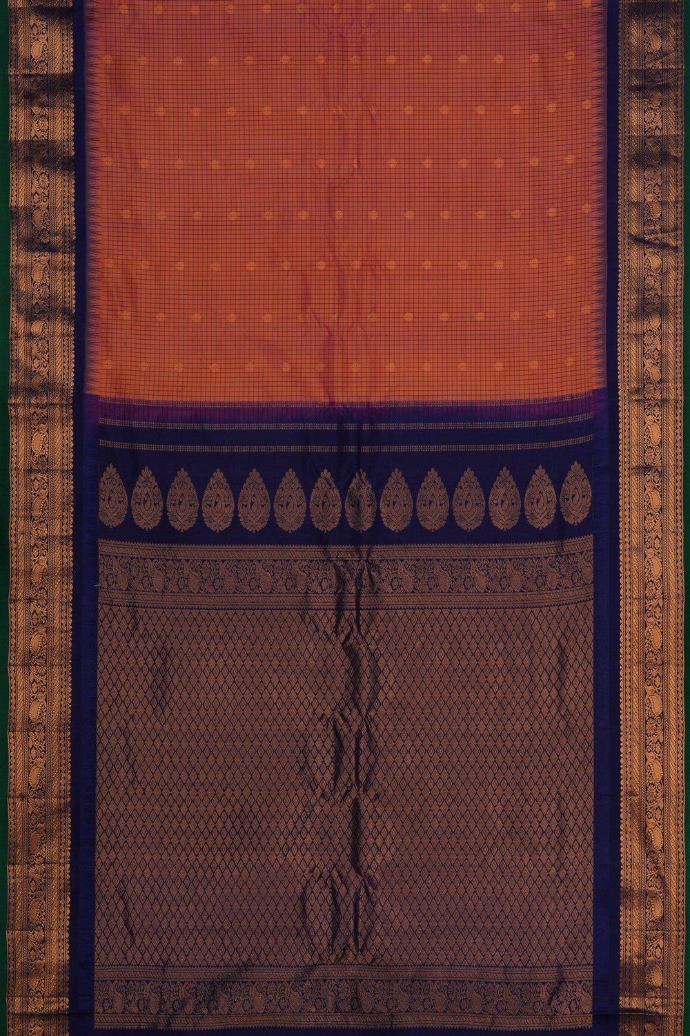 Image of Gadwal Silk Kattam Pink Saree