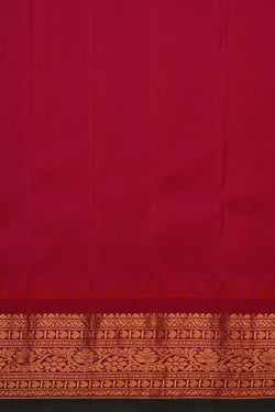 Image of Gadwal Silk Kattam Brown Saree