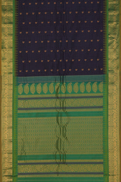 Image of Gadwal Silk Navy Blue Saree