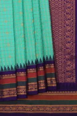 Image of Gadwal Silk Sea Green Saree