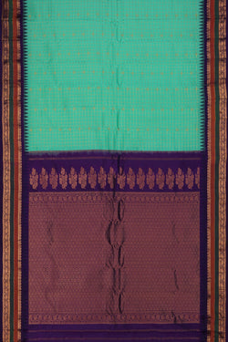 Image of Gadwal Silk Sea Green Saree