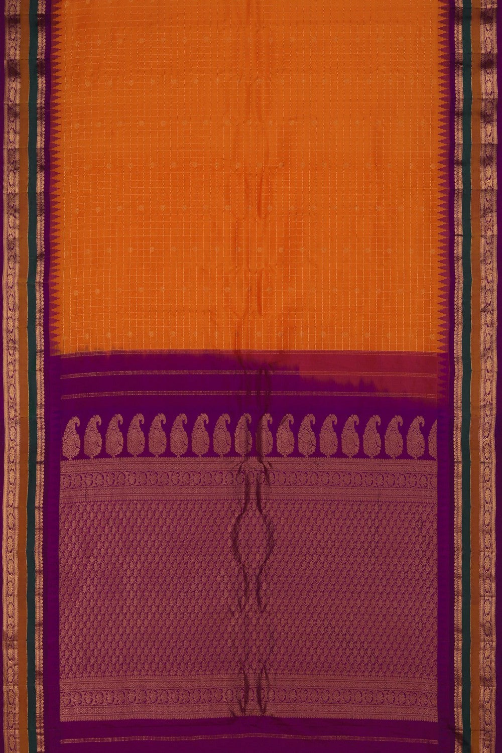 Image of Gadwal Silk Orange Saree