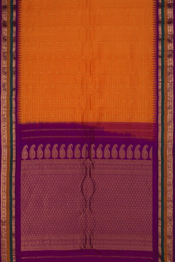 Image of Gadwal Silk Orange Saree