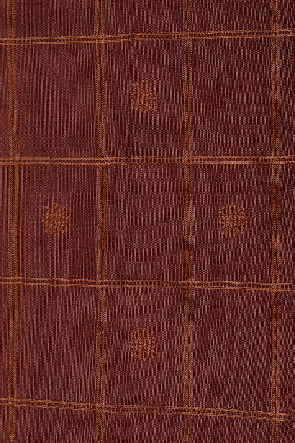 Image of Gadwal Silk Brown Saree