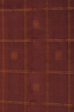 Image of Gadwal Silk Brown Saree