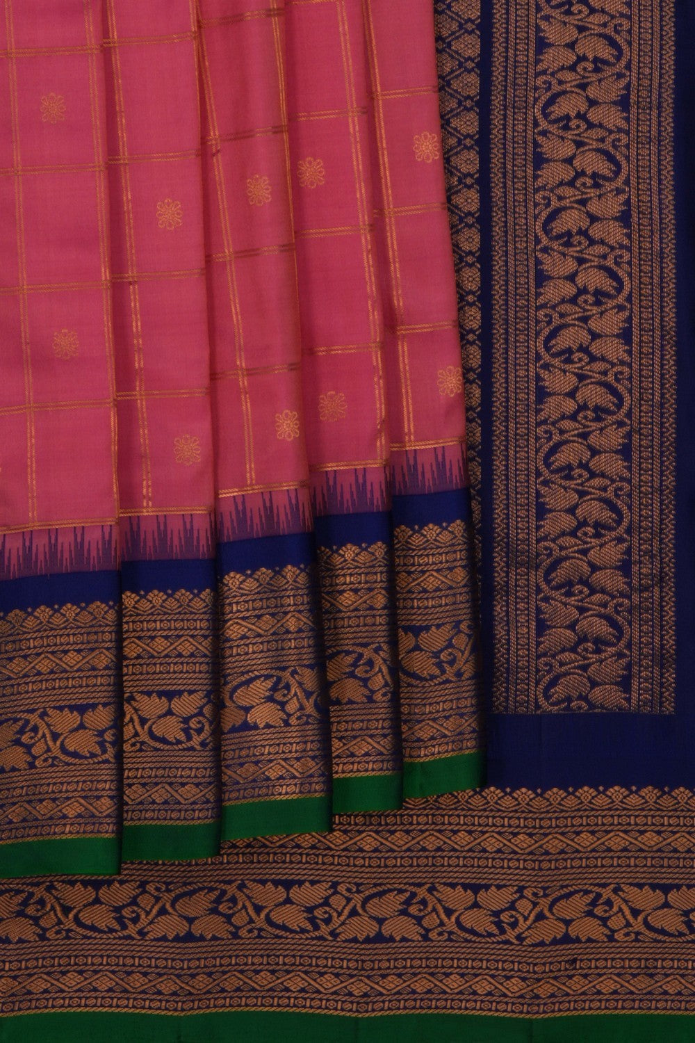 Image of Gadwal Silk Pink Saree