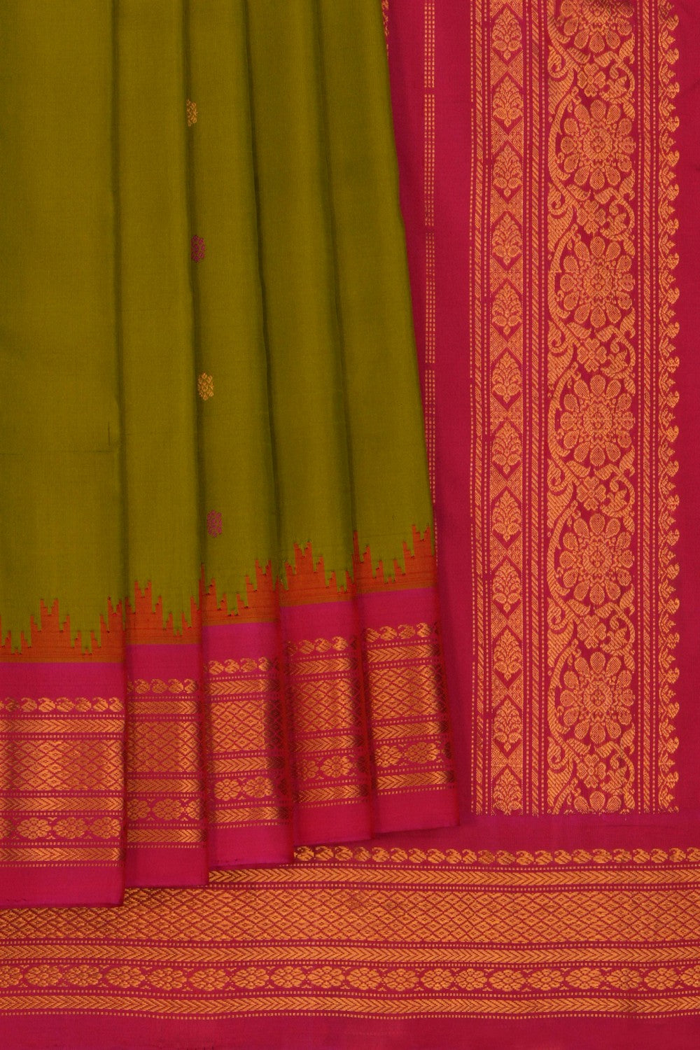 Image of Gadwal Silk Green Saree