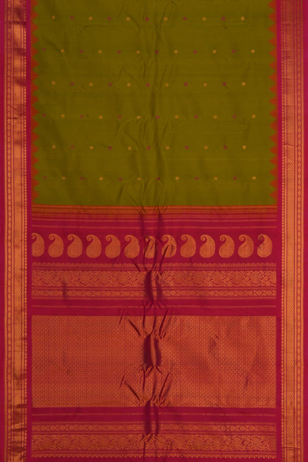 Image of Gadwal Silk Green Saree