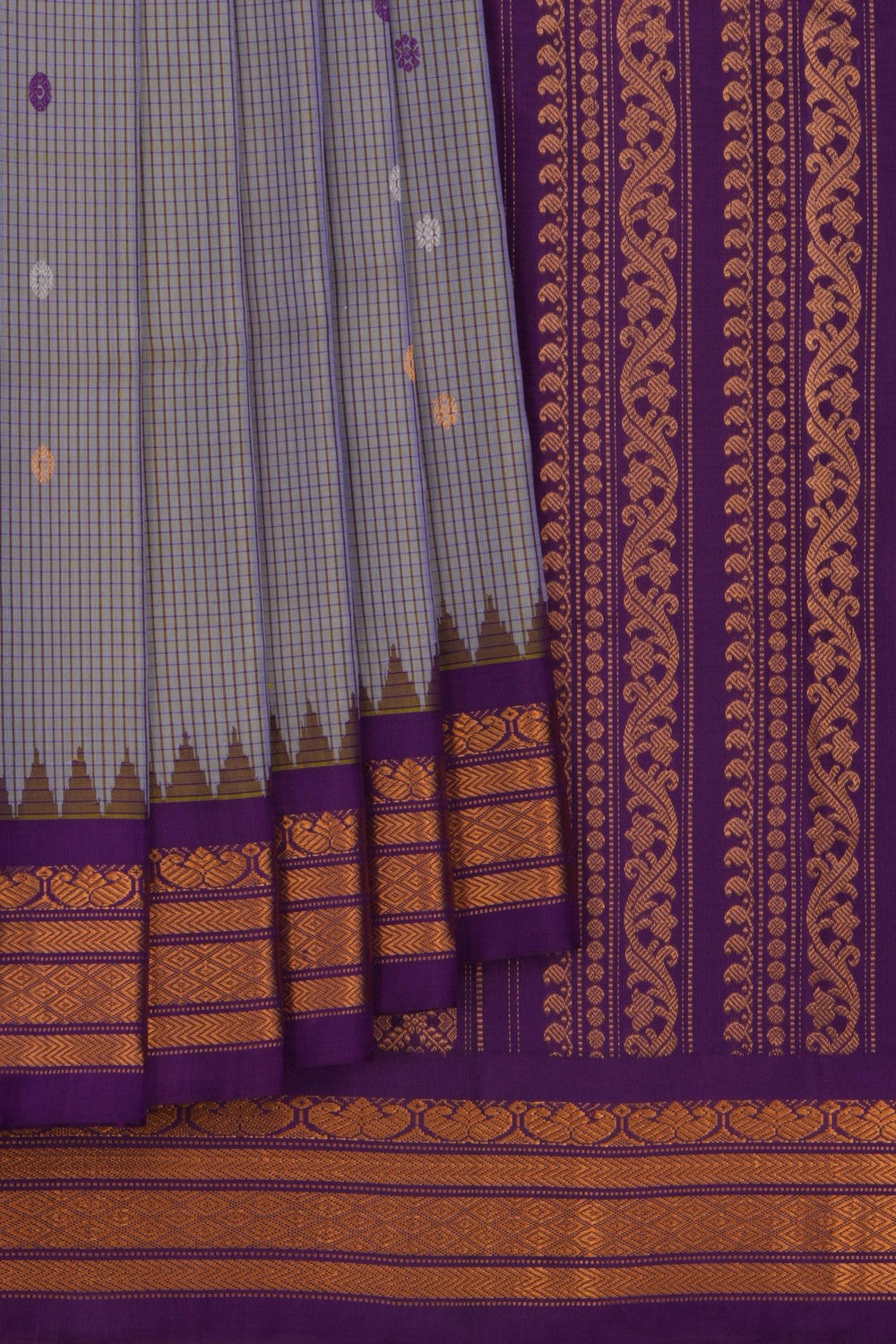 Image of Gadwal Silk Purple Saree
