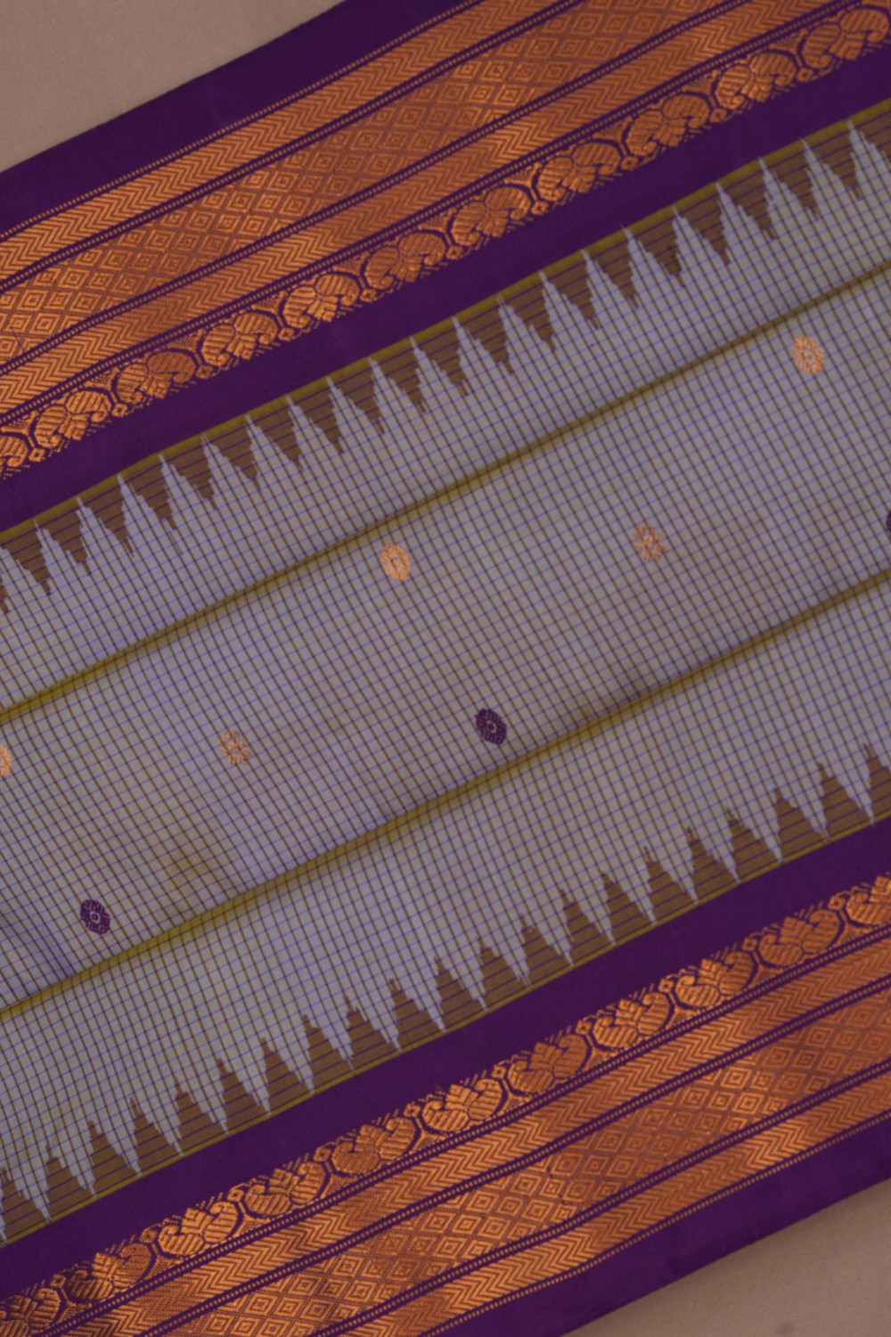 Image of Gadwal Silk Purple Saree