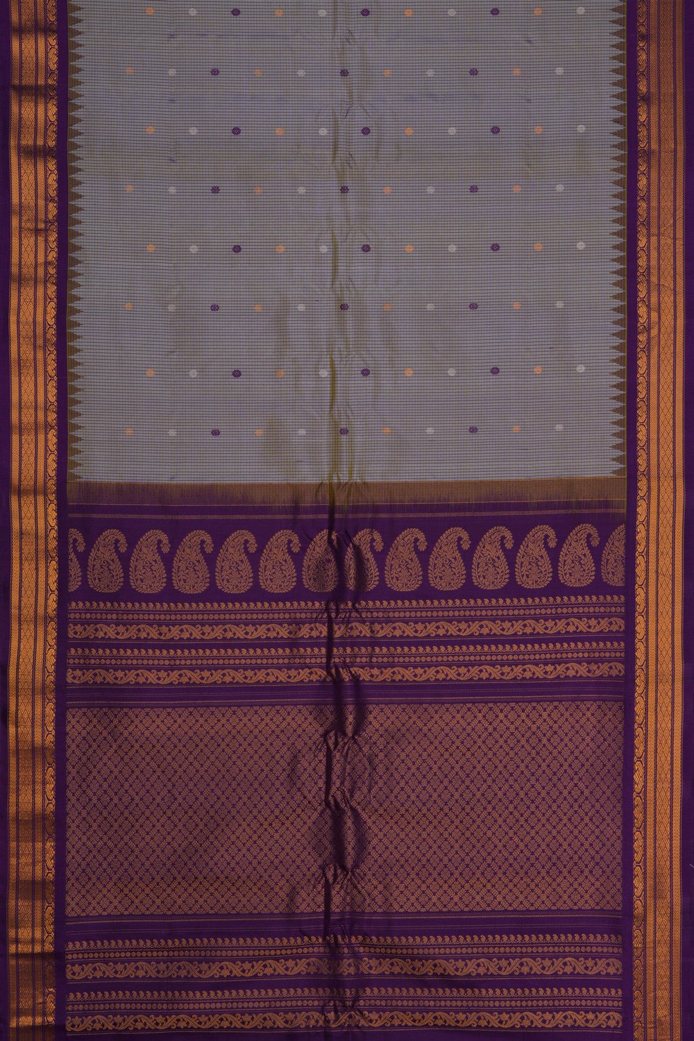 Image of Gadwal Silk Purple Saree